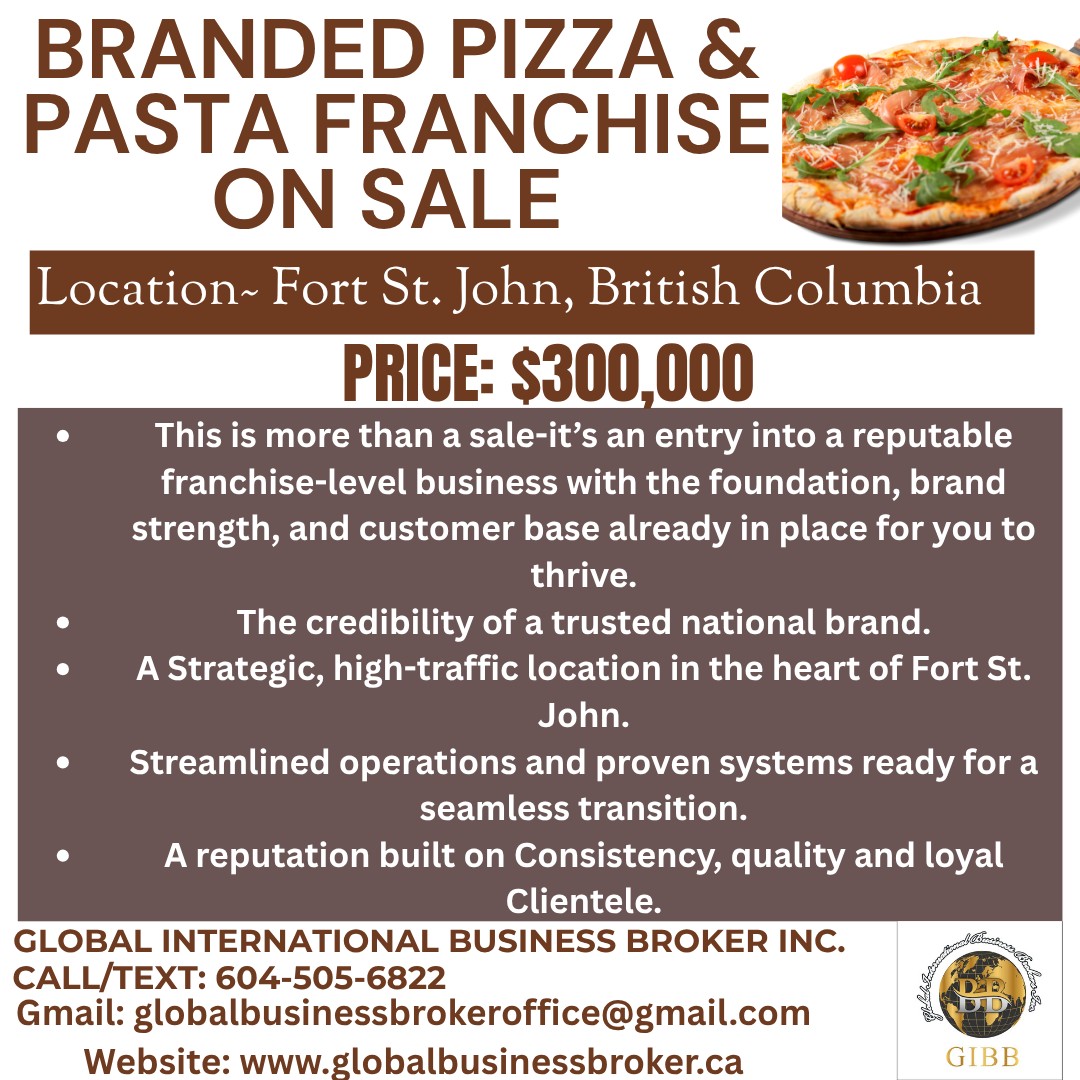 Branded Pizza & Pasta Franchise For Sale